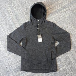 Nau Randygoat Merino Wool Pullover Hoodie Sweater - Small - Caviar Gray